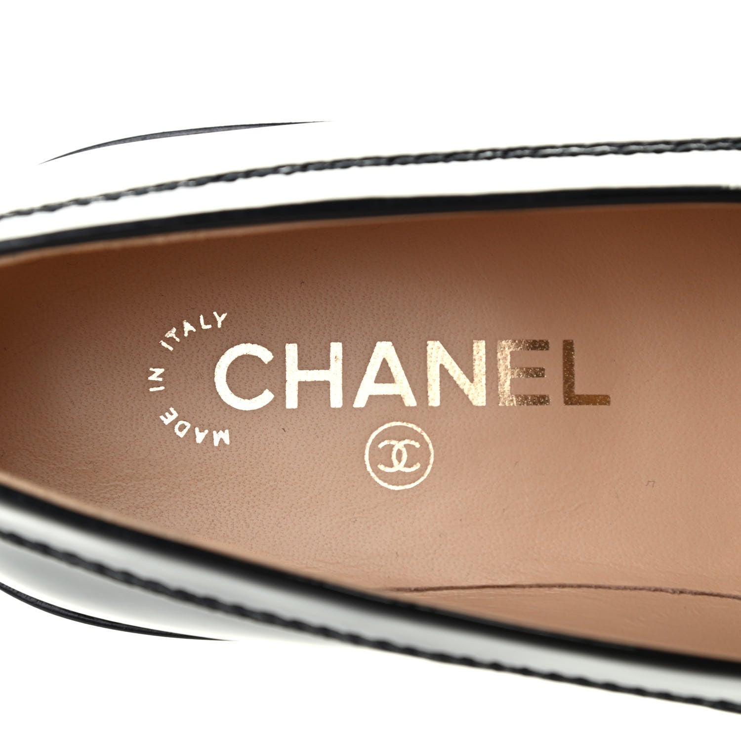 Chanel Shiny Calfskin Logo Loafers 39.5 Black 6 of 8