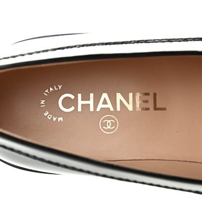 Chanel Shiny Calfskin Logo Loafers 39.5 Black 6 of 8