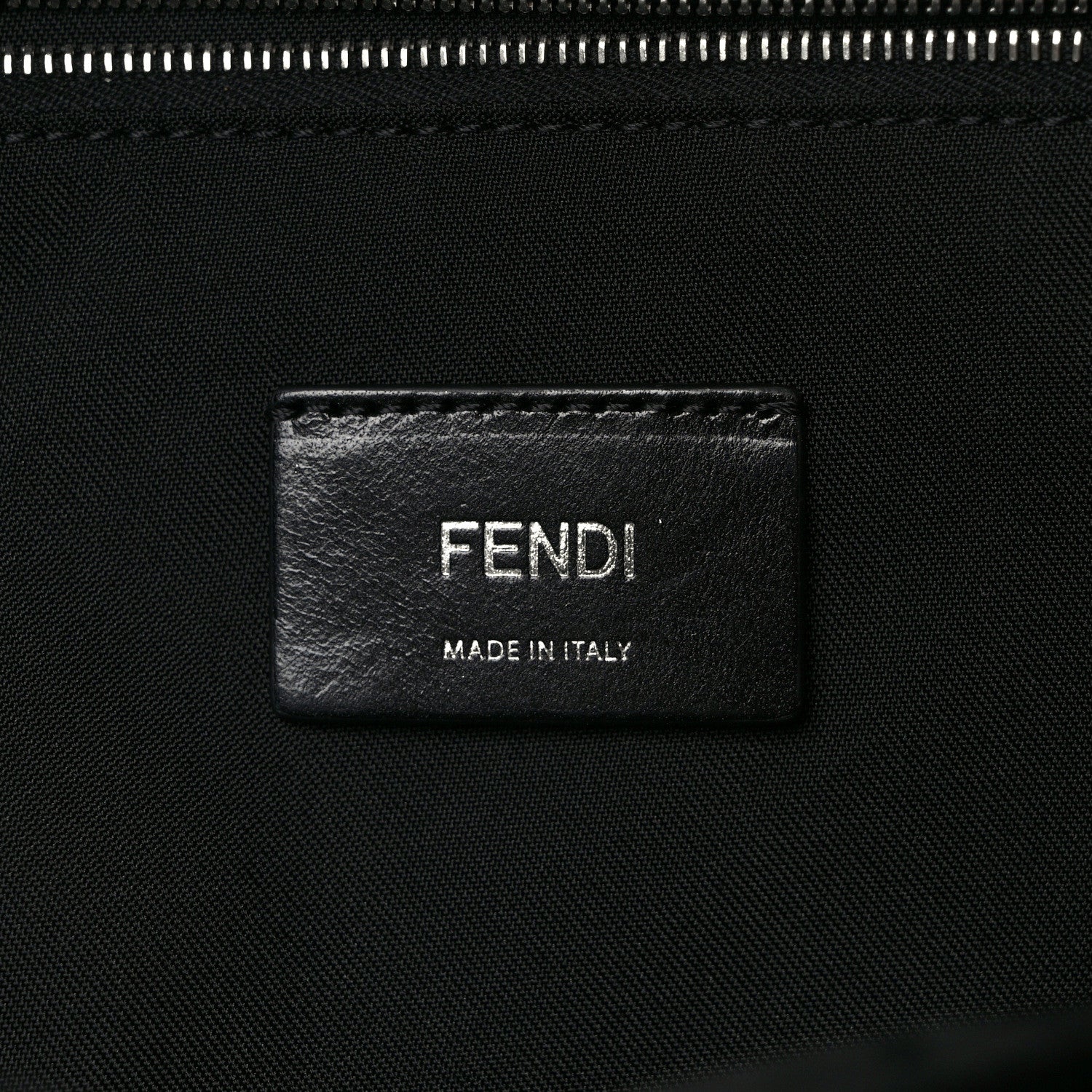 Fendi Nylon Vitello Liberty Crocodile Embossed Monster Eyes Pouch Pocket Backpack Navy 7 of 9