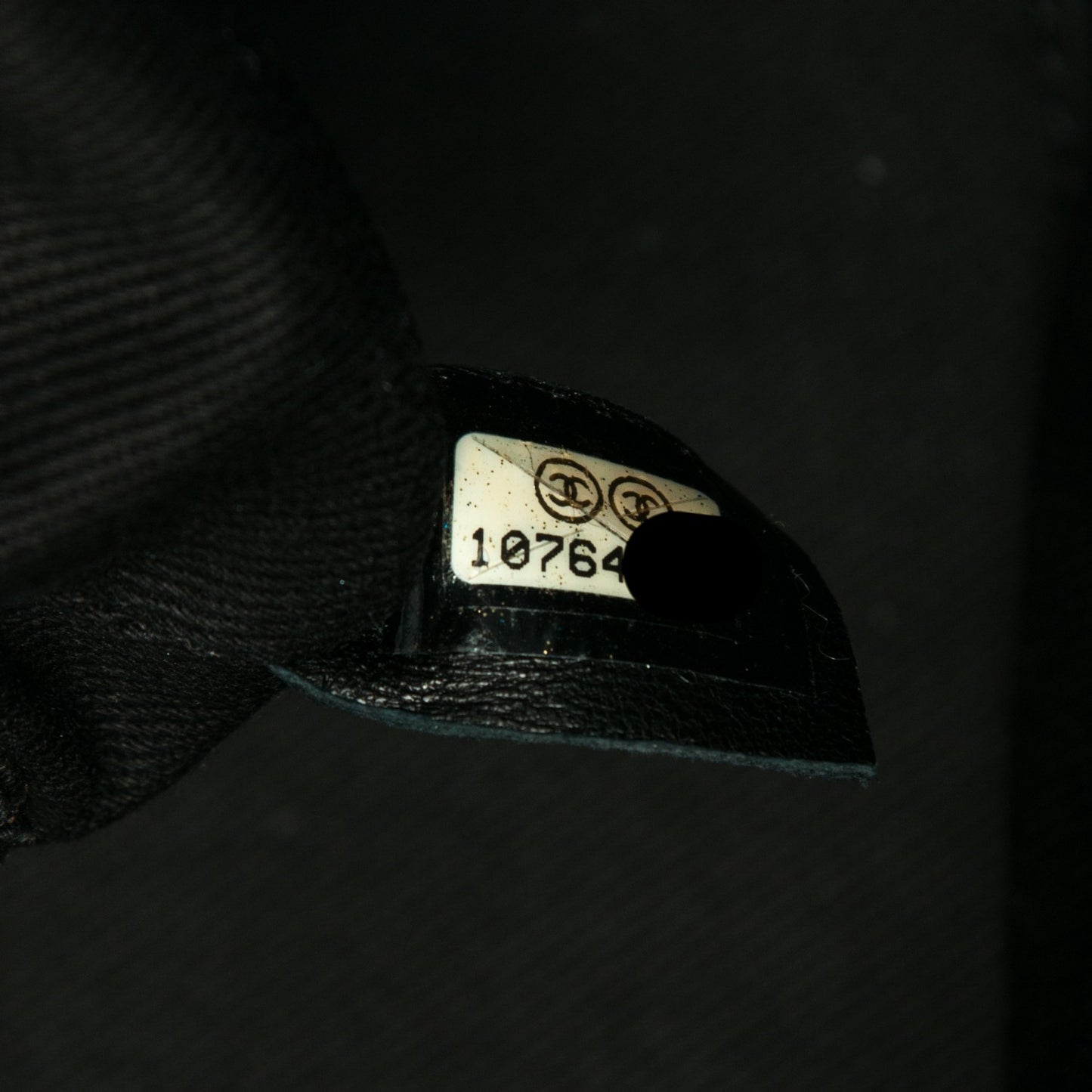 Wool Calfskin CC Chevron All Day Long Boston Black White