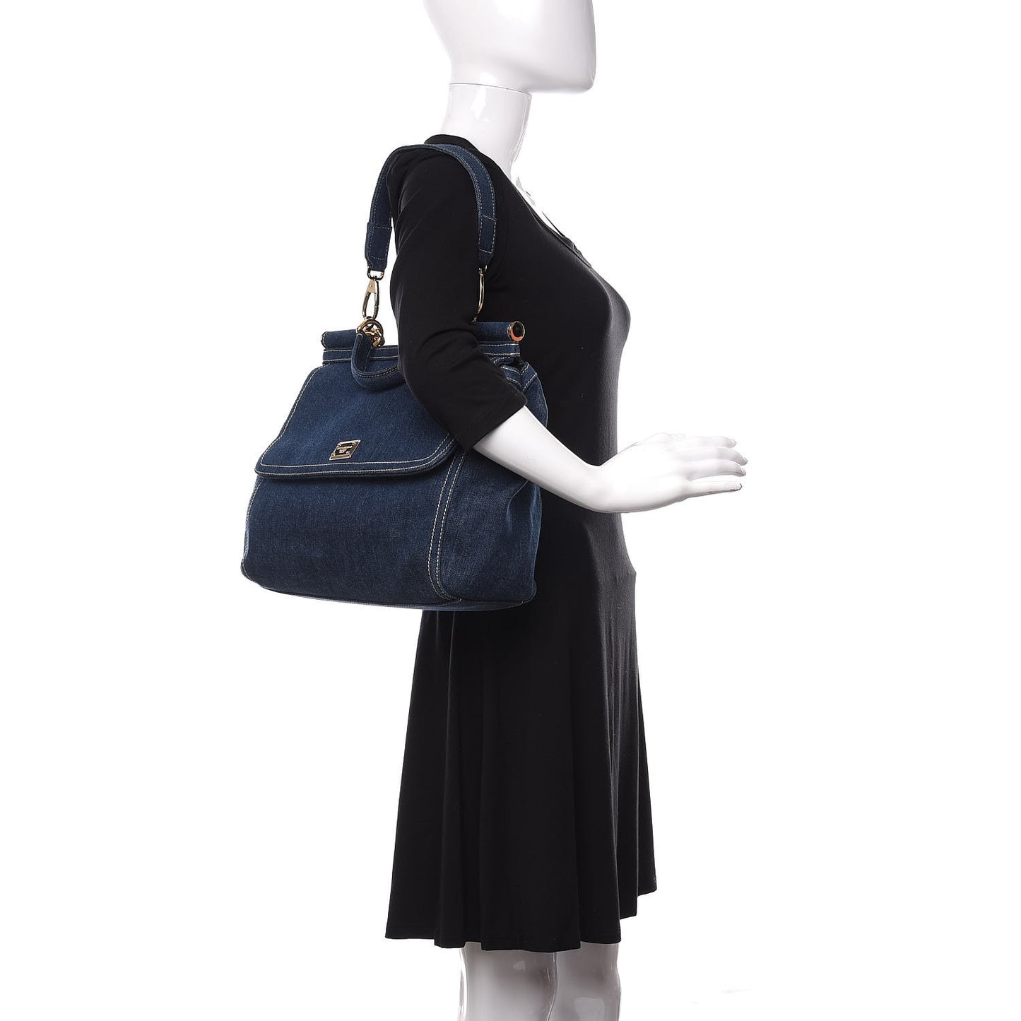 Denim Large Miss Sicily Satchel Blue