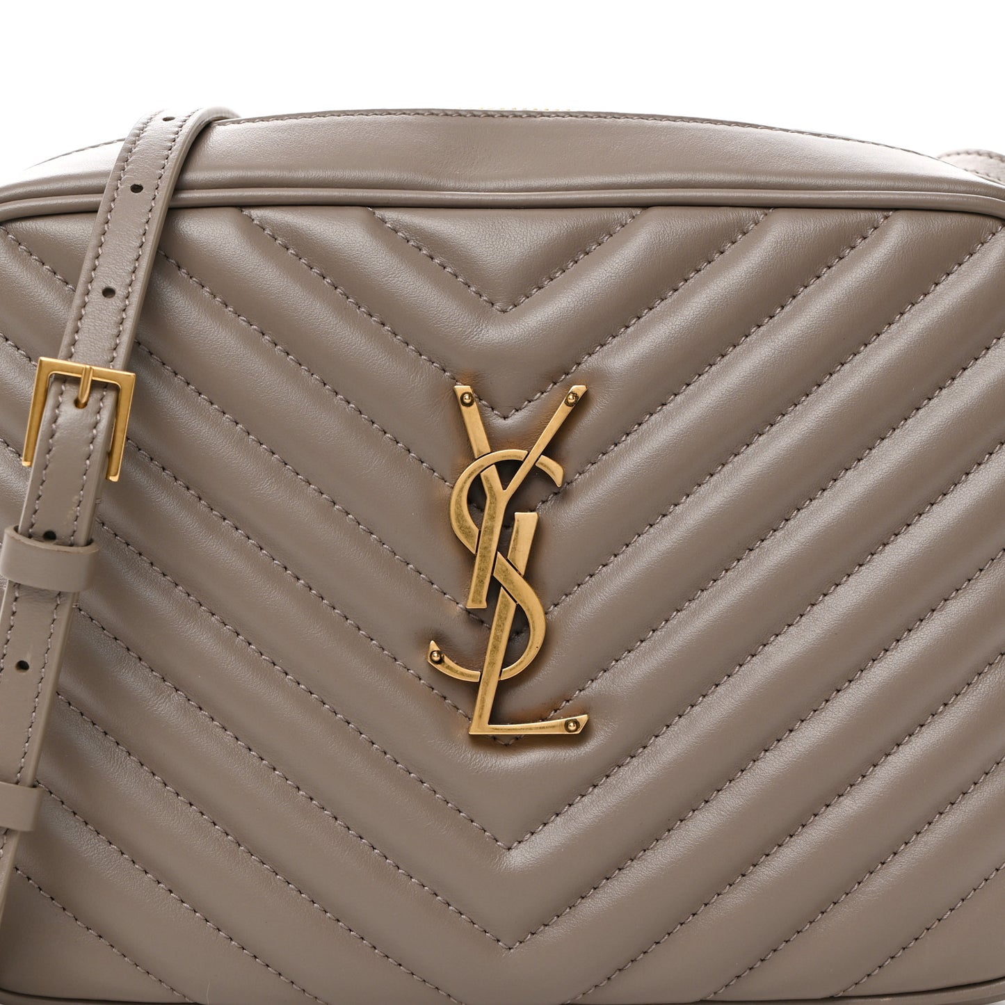 Calfskin Matelasse Monogram Lou Camera Bag Greyish Brown