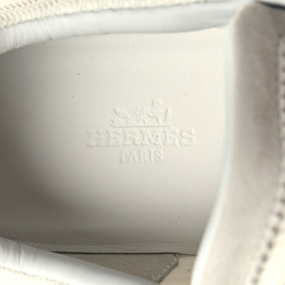 Hermes Technical Mesh Suede Goatskin Bouncing Sneakers 37 White 8 of 9