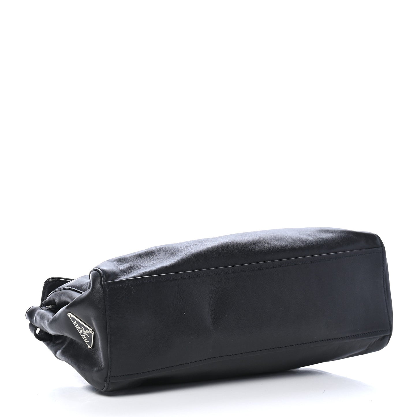 Royal Calf Easy Foldover Pushlock Satchel Black