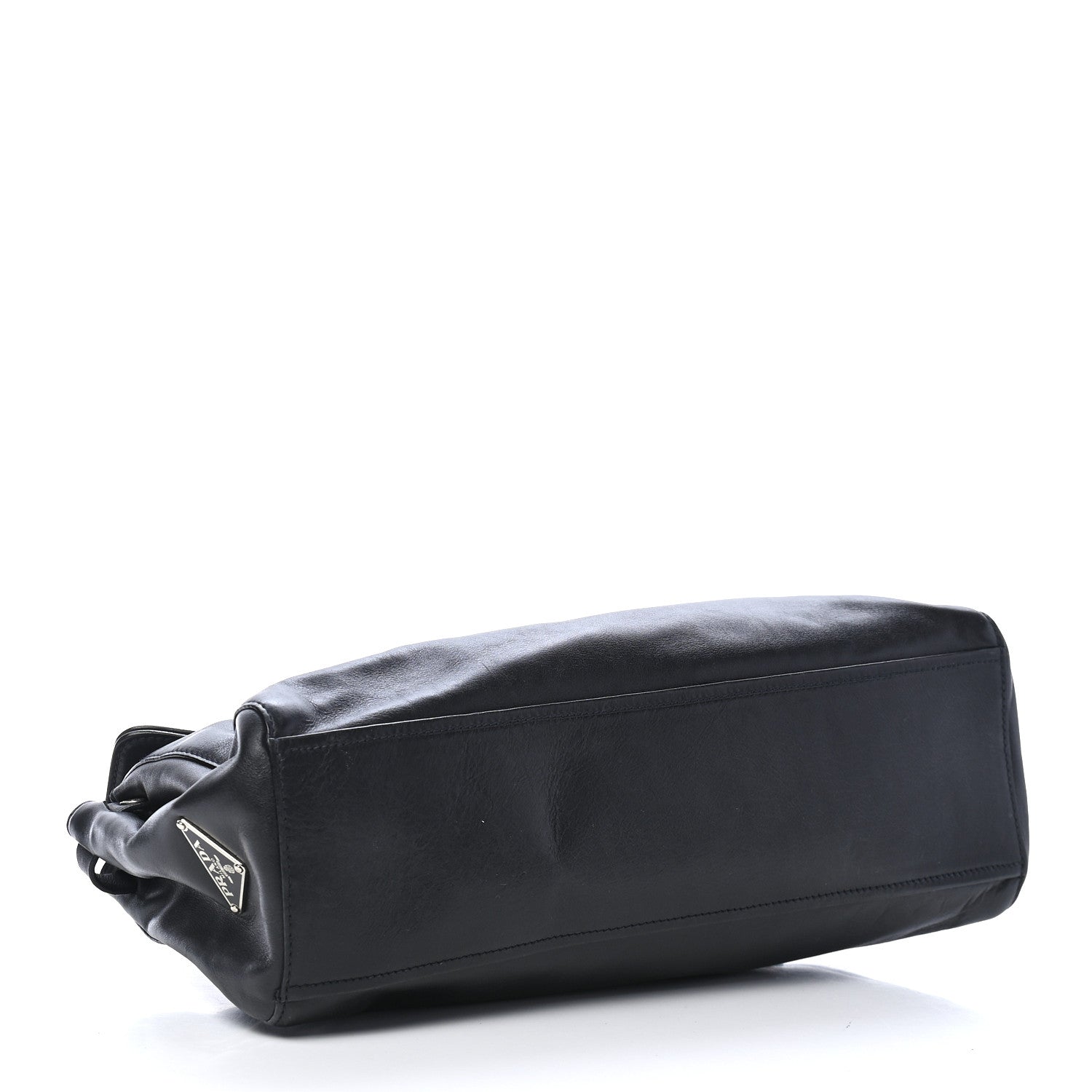 Prada Royal Calf Easy Foldover Pushlock Satchel Black 4 of 9