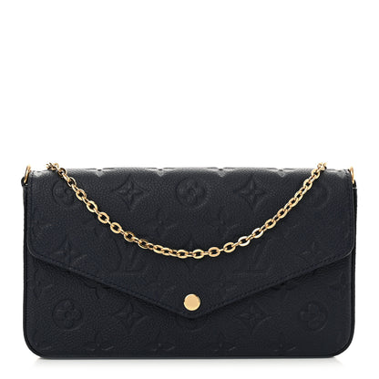 Louis Vuitton Empreinte Pochette Felicie Chain Wallet Navy 1 of 10
