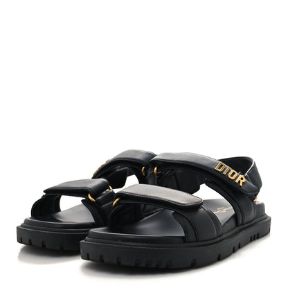 Christian Dior Lambskin Dioract 10mm Sandals 38 Black 3 of 7