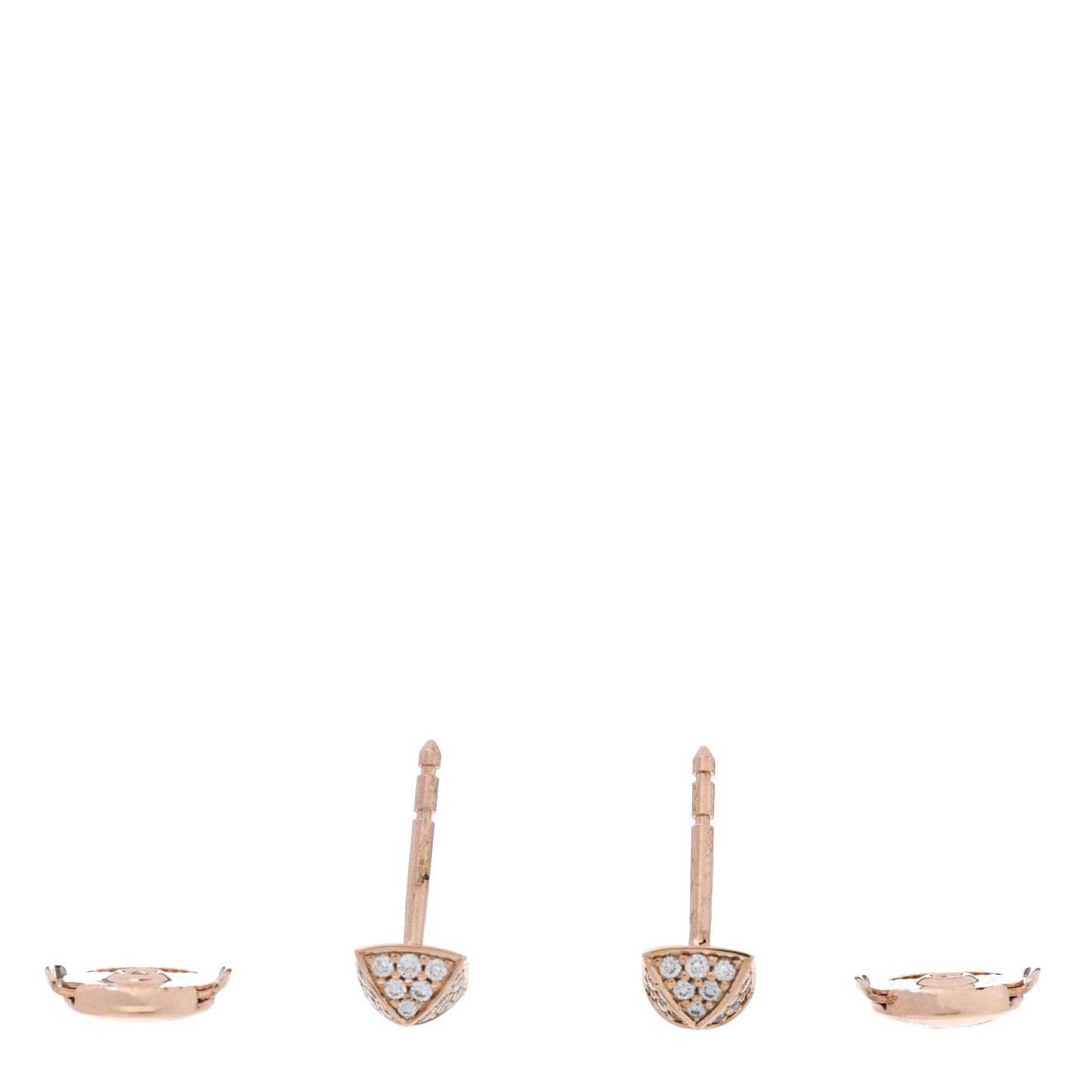 18K Rose Gold Diamond Clou d'H Stud Earrings