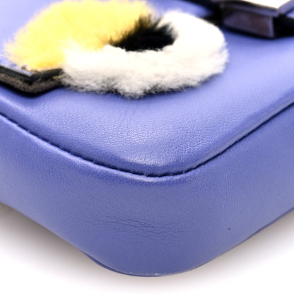 Fendi Nappa Rabbit Fox Fur Micro Buggie Baguette Cassis Giallo Multicolor 9 of 10