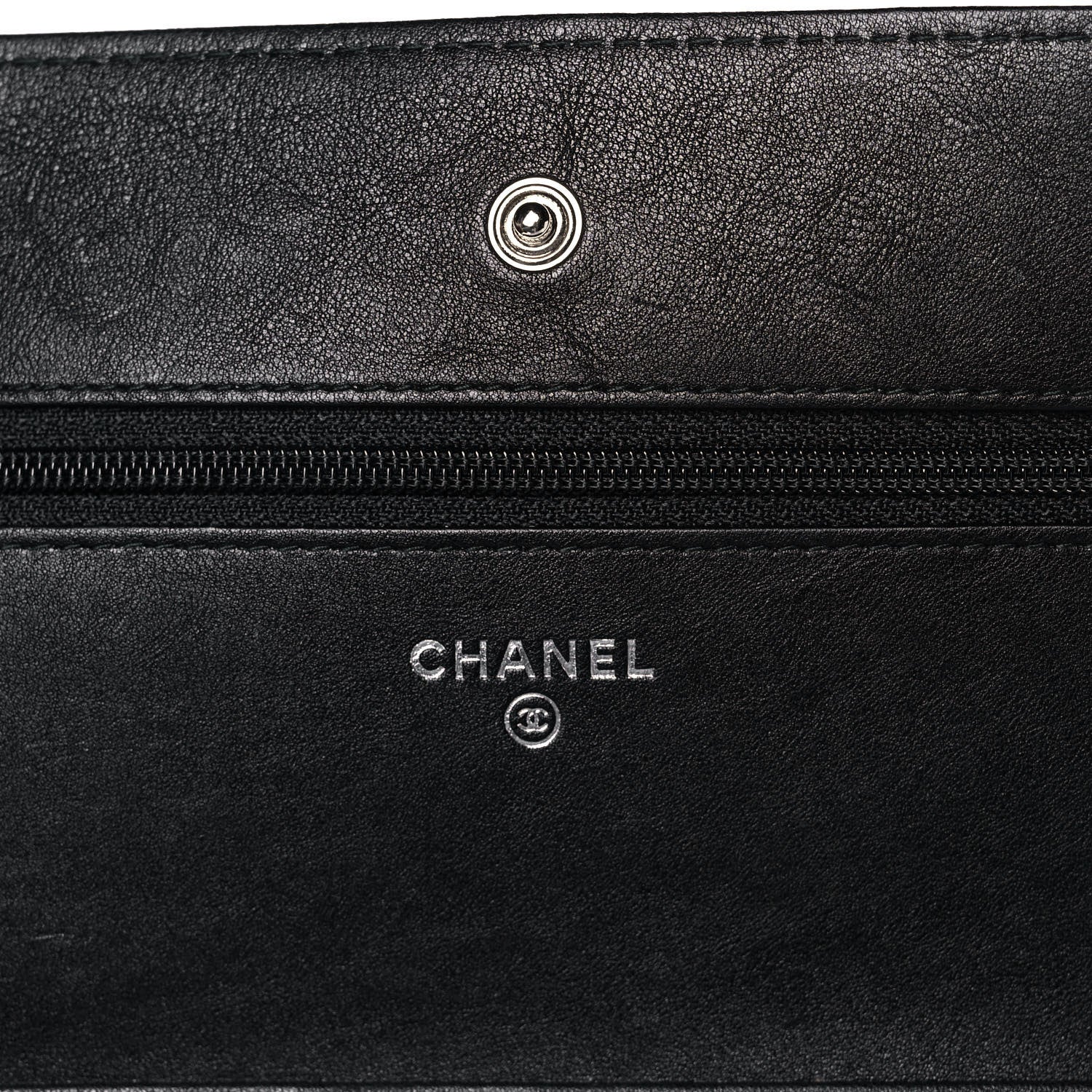 Chanel Crumpled Calfskin Quilted Wallet On Chain WOC So Black 6 of 16