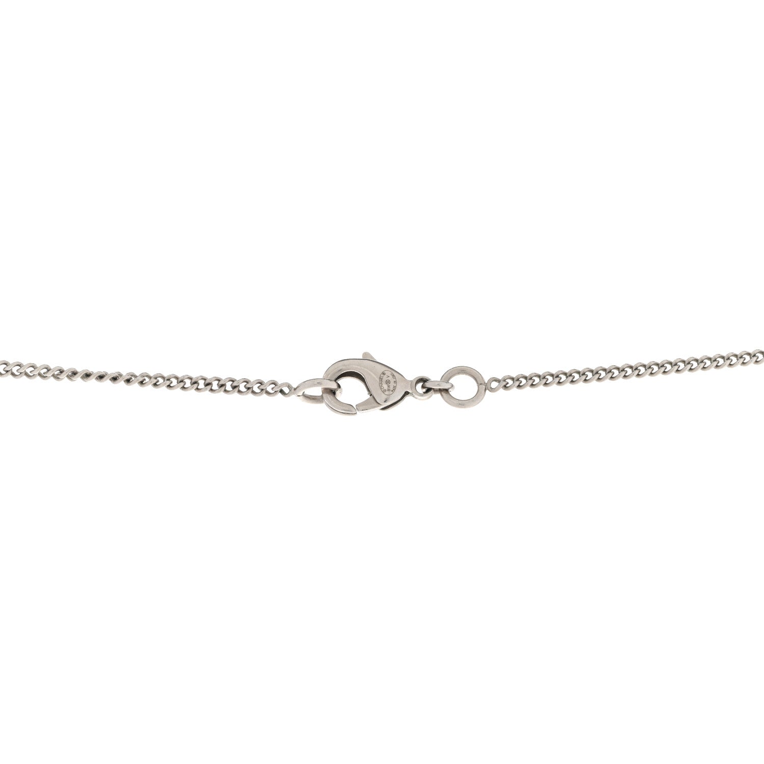 Chanel Crystal Pearl Twisted CC Drop Necklace Silver 5 of 6