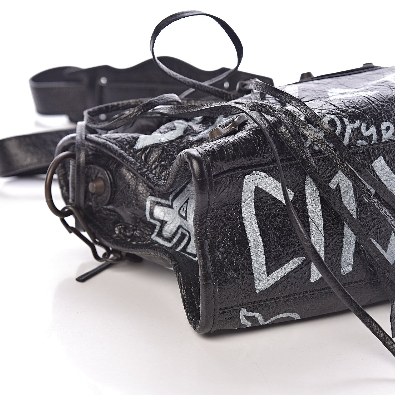 Balenciaga Agneau Classic Hardware Graffiti All Over S City Black 8 of 10