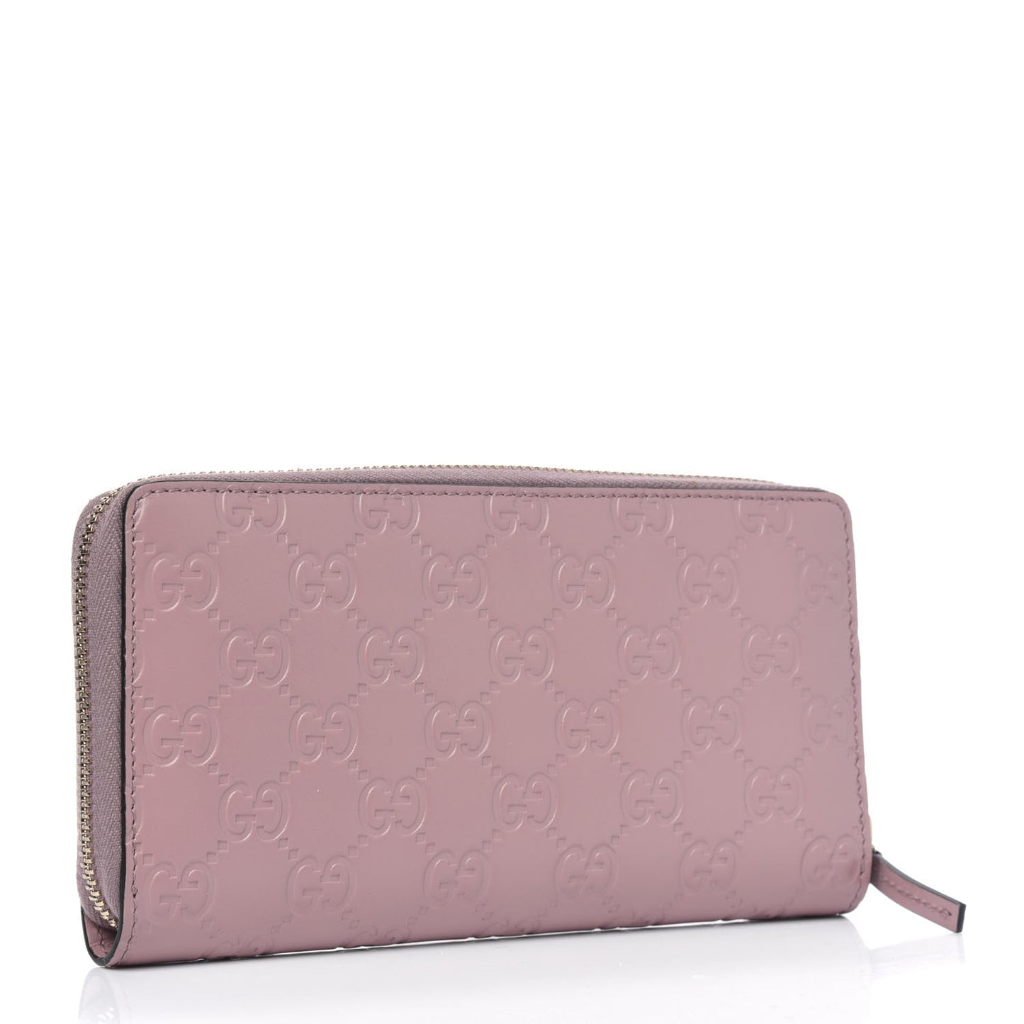 Guccissima Bow Zip Around Wallet Pink