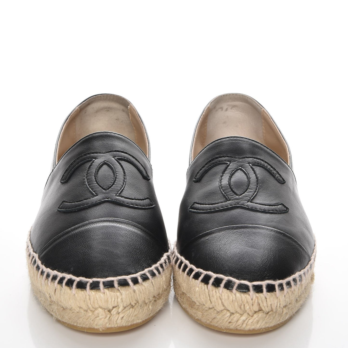 Lambskin CC Espadrilles 37 Black