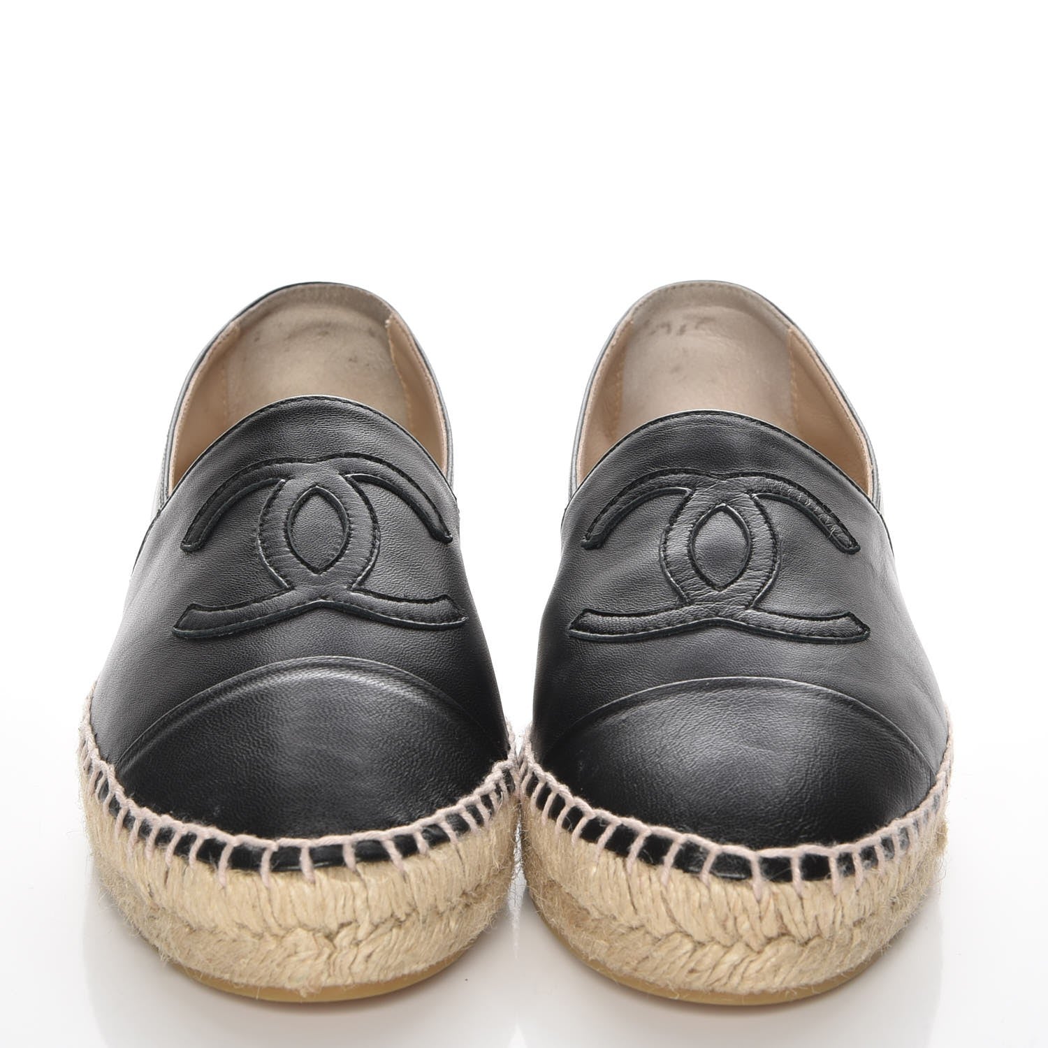 Chanel Lambskin CC Espadrilles 37 Black 2 of 11