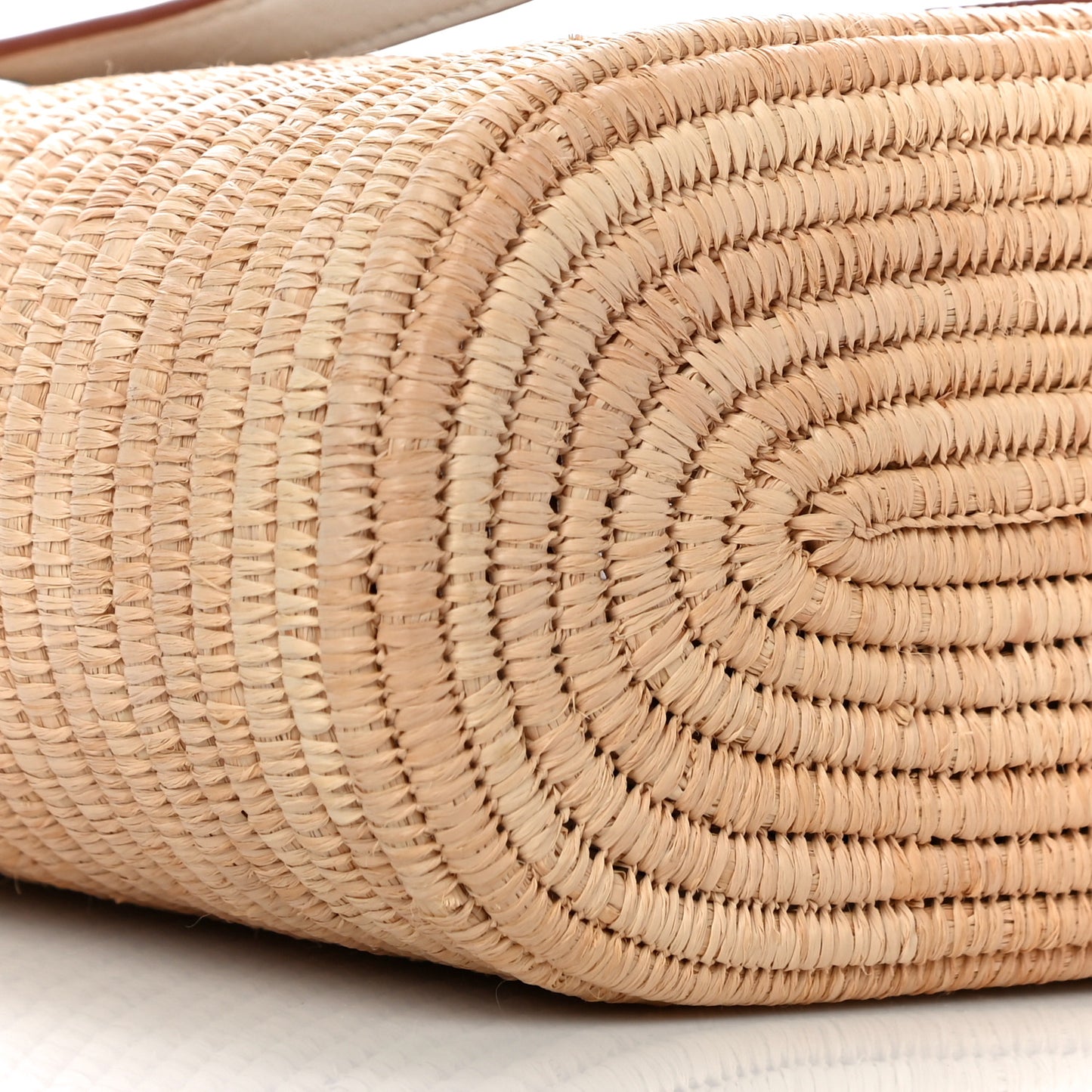 Raffia Square Basket Tote Bag Natural White