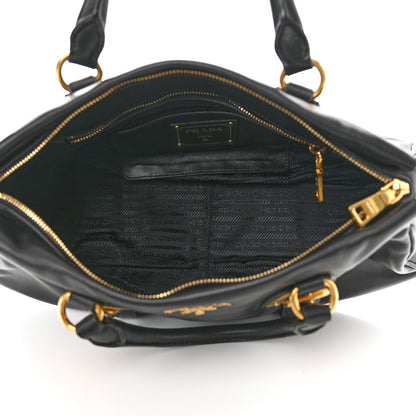 Prada Soft Calf Shopping Satchel Black 5 of 10