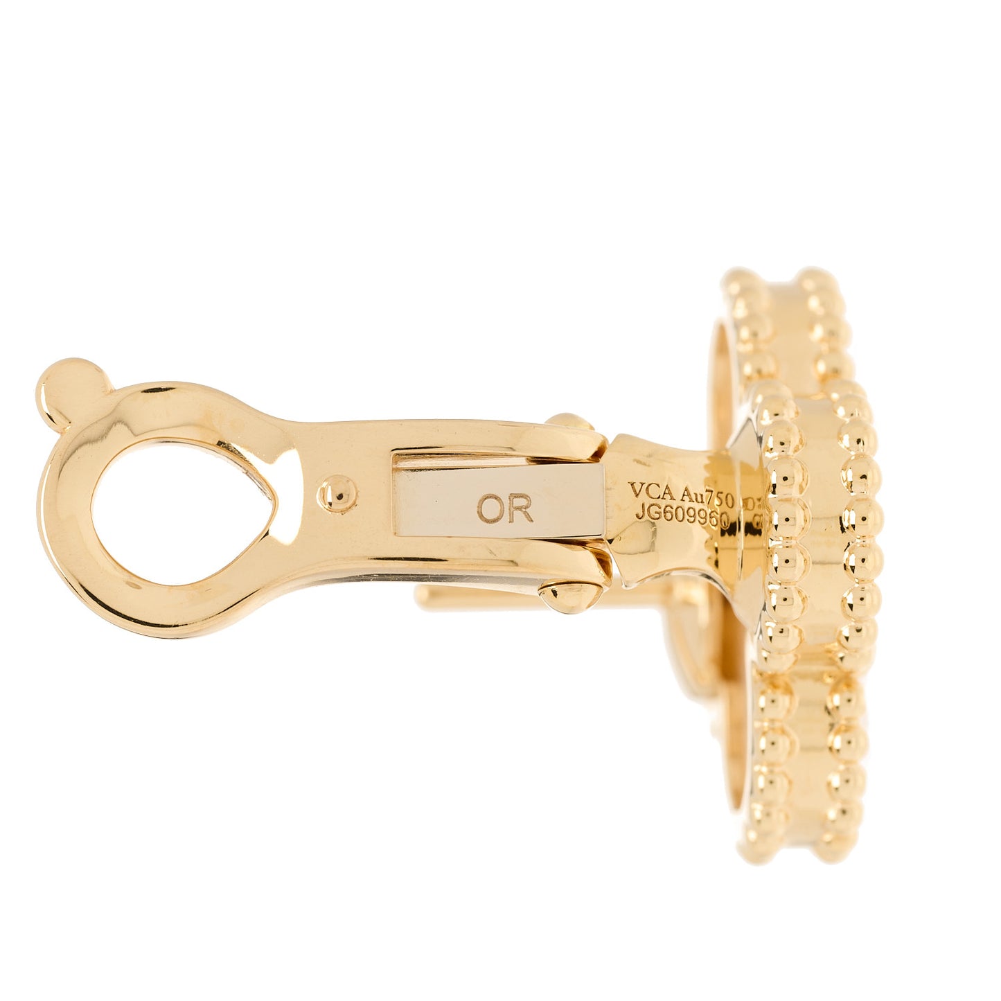 18K Yellow Gold Mother of Pearl Vintage Alhambra Earrings