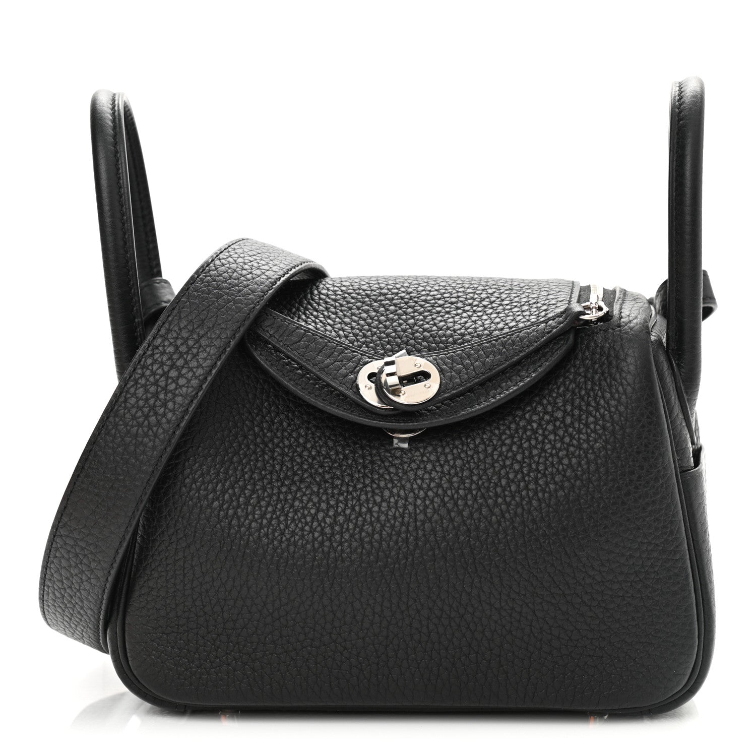 Hermes Taurillon Clemence Mini Lindy 20 Black 1 of 12