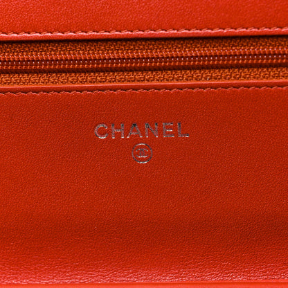 Chanel Caviar Timeless CC Wallet On Chain WOC Orange 5 of 12