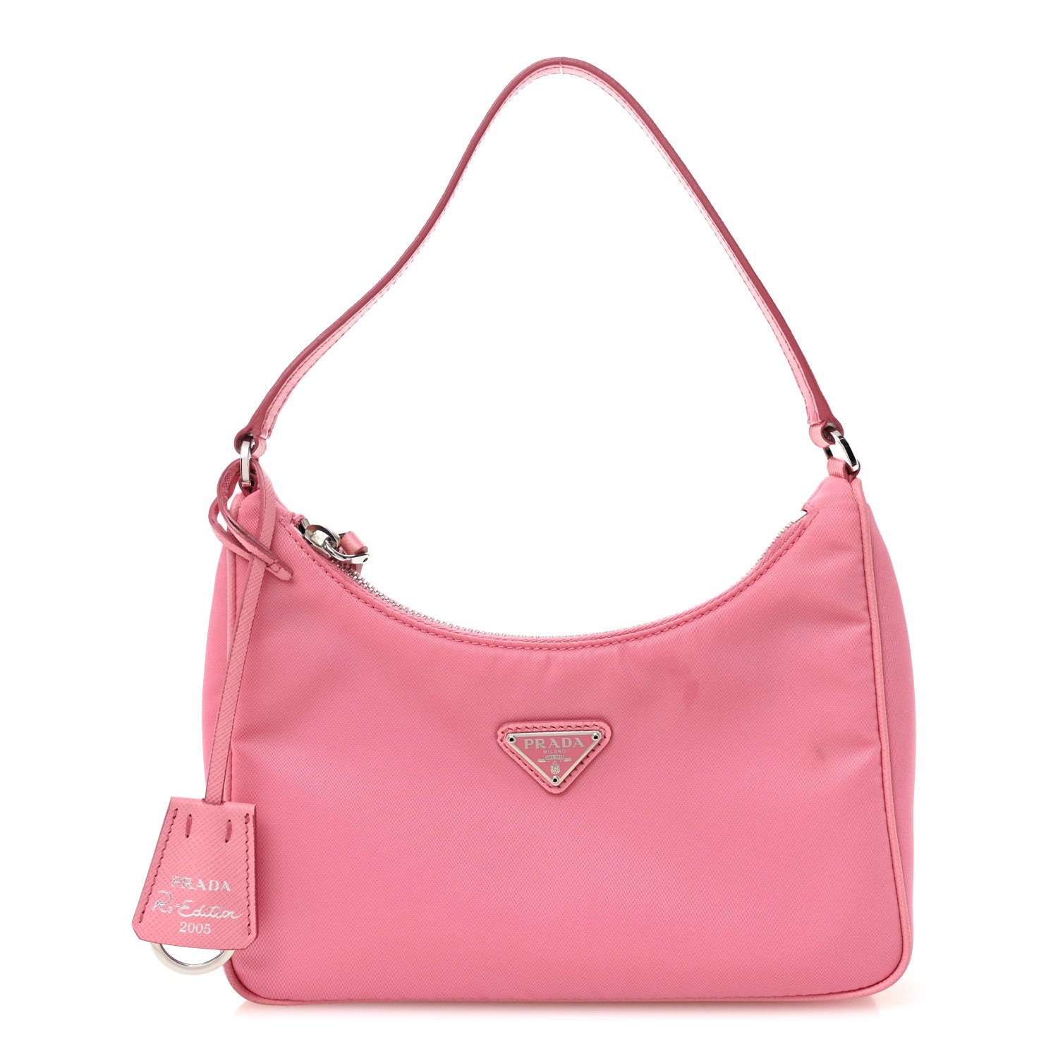 Prada Tessuto Nylon Saffiano Mini Re-Edition 2005 Bag Begonia 1 of 13