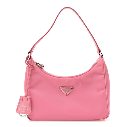 Prada Tessuto Nylon Saffiano Mini Re-Edition 2005 Bag Begonia 1 of 13