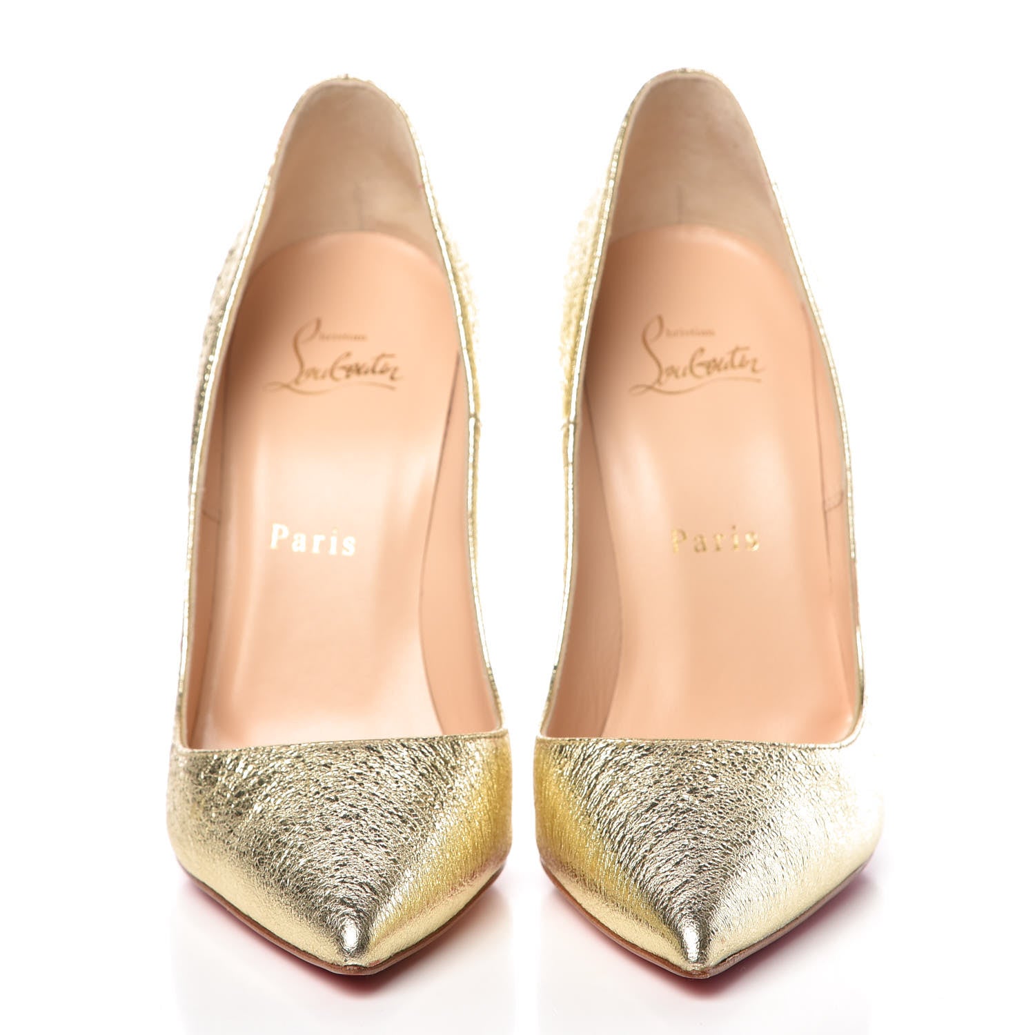 Christian Louboutin Nappa Pepite So Kate 120 Pumps 37 Gold 2 of 9