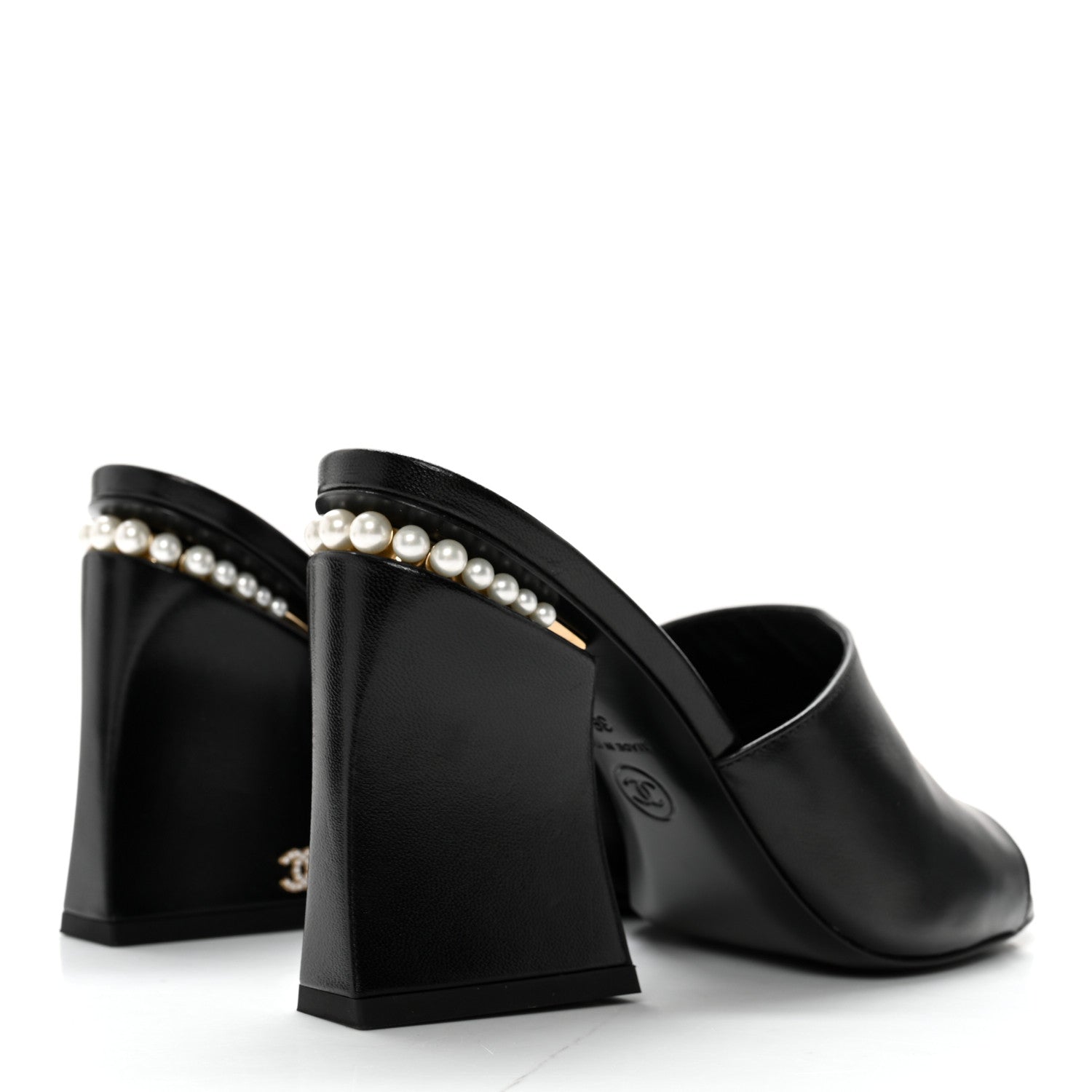Chanel Shiny Goatskin Pearl Mule 36 Black 4 of 12
