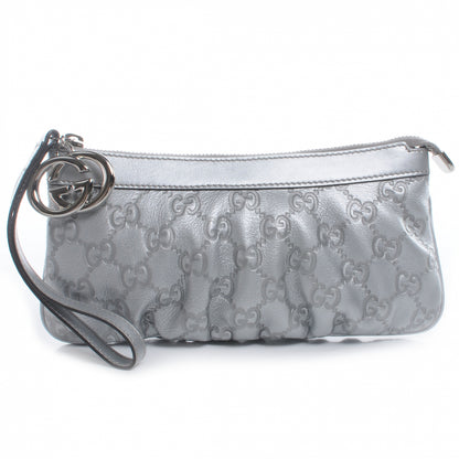 Gucci Guccissima New Britt Wristlet Silver 1 of 8