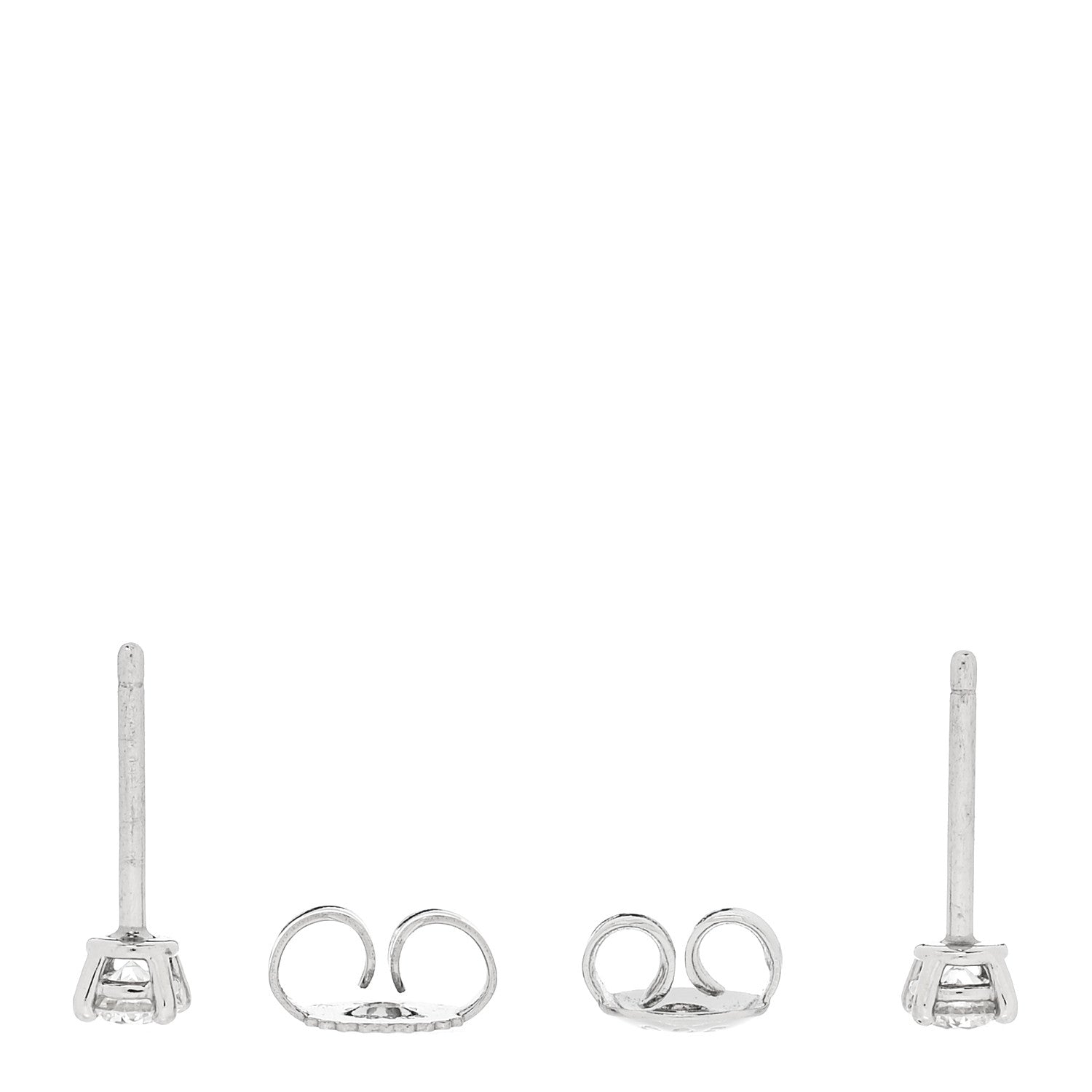 Tiffany Platinum Diamond .27ctw Solitaire Earrings 3 of 5