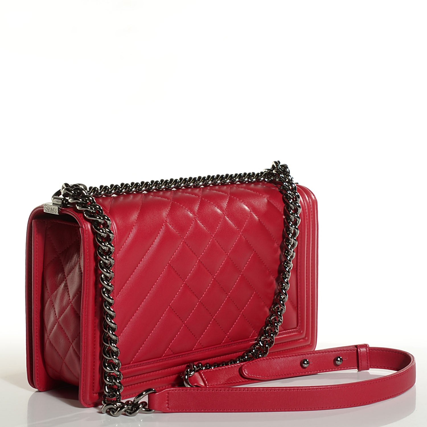 Chanel Calfskin Quilted New Medium Boy Flap Dark Pink 3 of 9