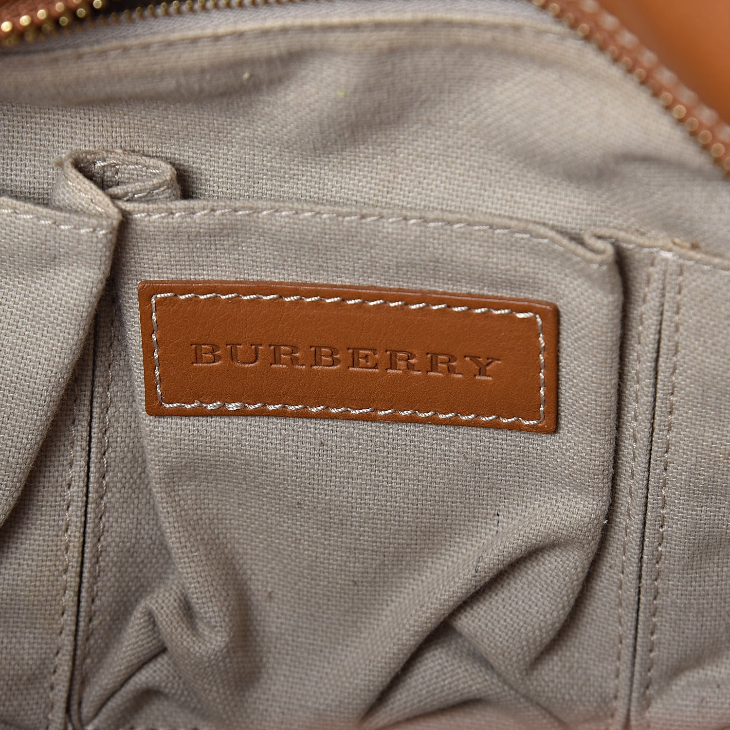 Burberry Haymarket Check Medium Rope Satchel Saddle Brown 7 of 16