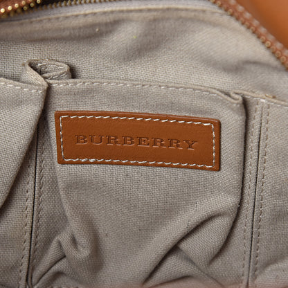 Burberry Haymarket Check Medium Rope Satchel Saddle Brown 7 of 16
