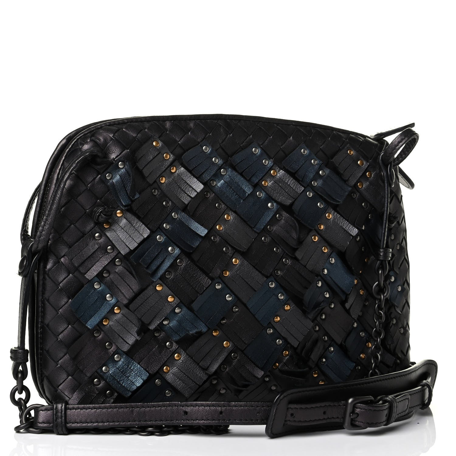 Bottega Veneta Nappa Intrecciato Fringe Studded Nodini Crossbody Messenger Multicolor 2 of 7