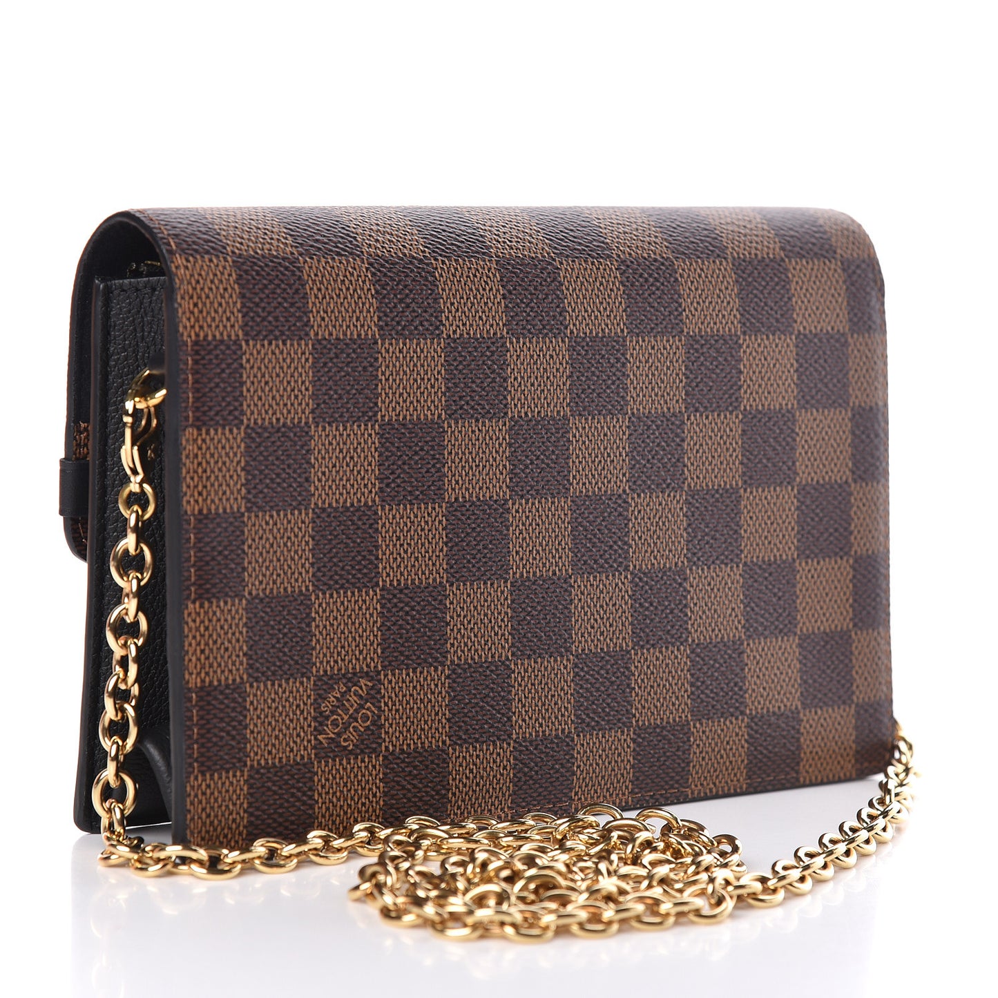 Damier Ebene Vavin Chain Wallet Black