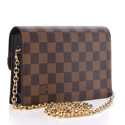 Louis Vuitton Damier Ebene Vavin Chain Wallet Black 3 of 10
