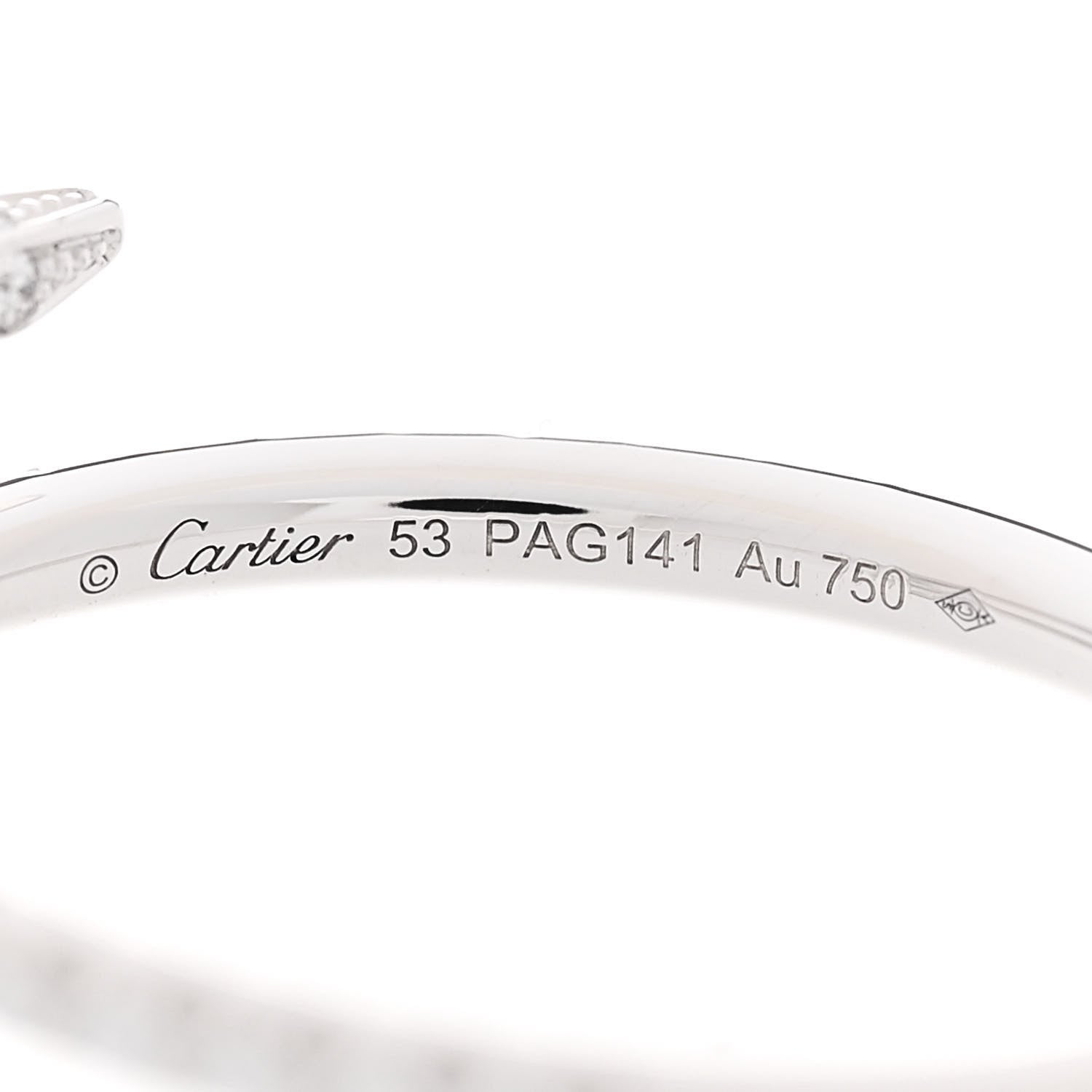 Cartier 18K White Gold Diamond Juste Un Clou Paved Ring 53 6.25 4 of 5