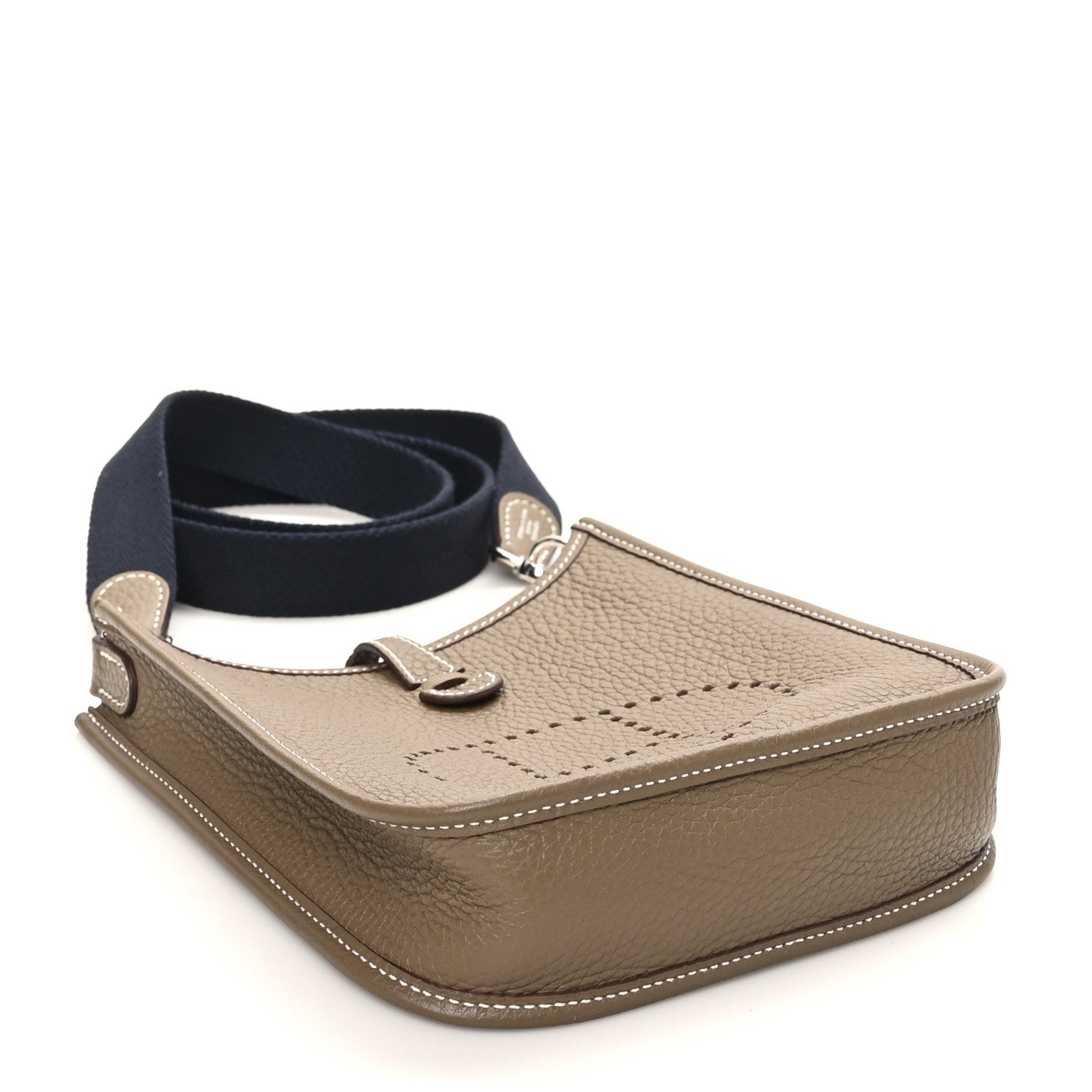 Hermes Taurillon Clemence Amazone Evelyne TPM Etoupe Bleu Indigo 4 of 10