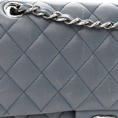 Chanel Lambskin Quilted Medium Double Flap Dark Grey 14 of 17
