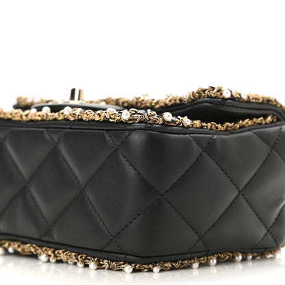 Chanel Lambskin Quilted Pearl Edge Mini Rectangular Flap Bag Black 10 of 11