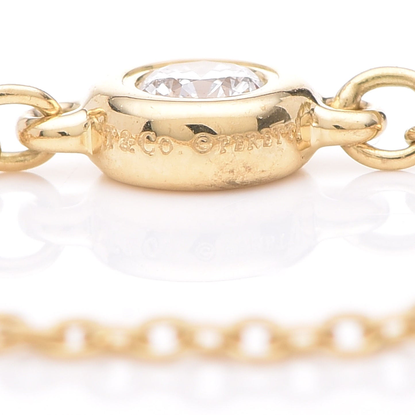 18K Yellow Gold Diamond .07ct Elsa Peretti Diamonds by the Yard Ring 50 5.5