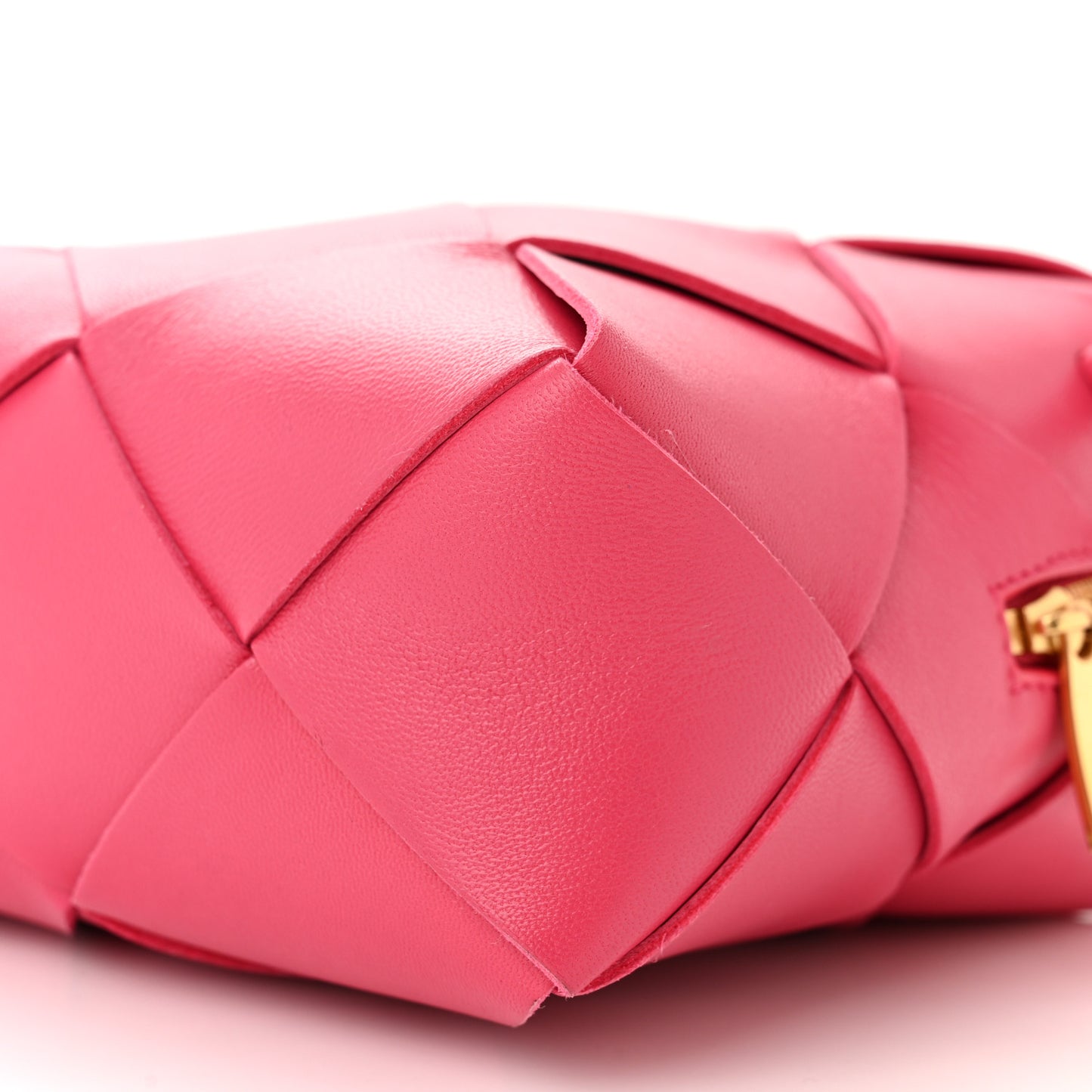 Lambskin Maxi Intrecciato Mini Cassette Camera Bag Cranberry