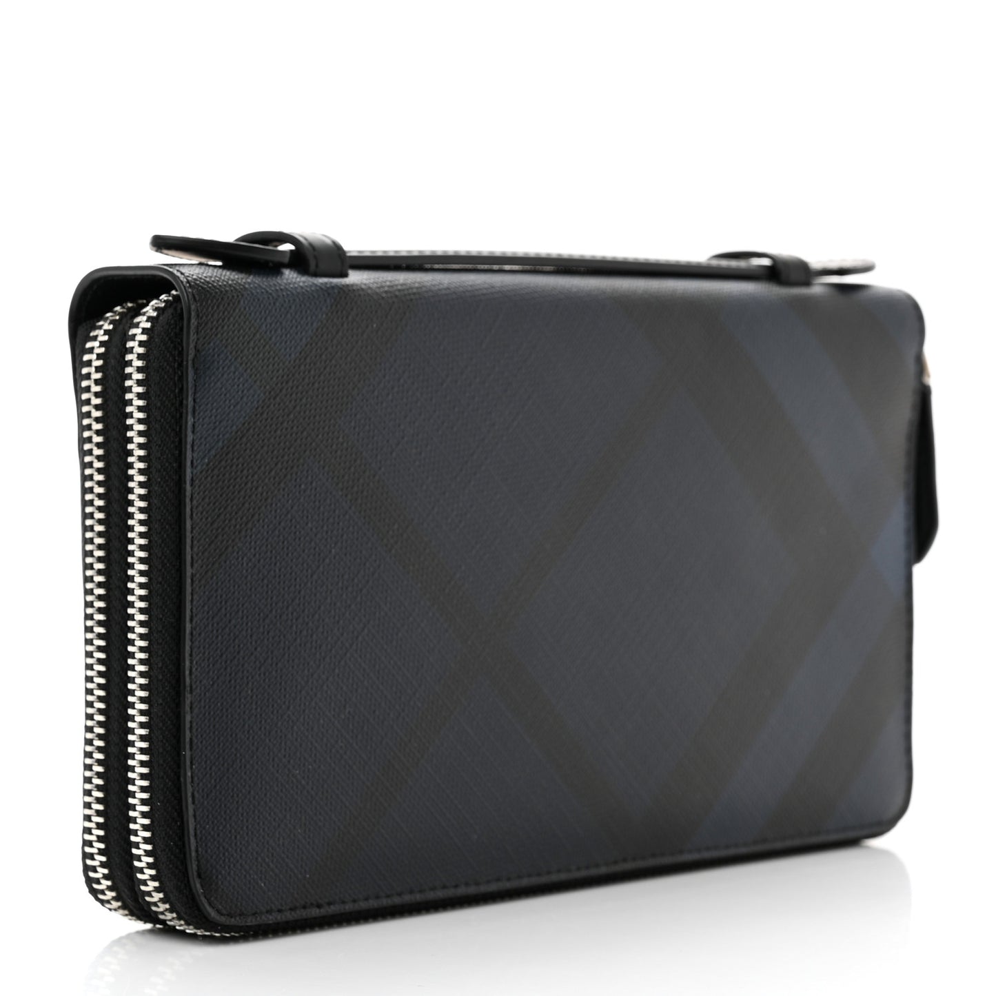London Check Travel Wallet Navy Black