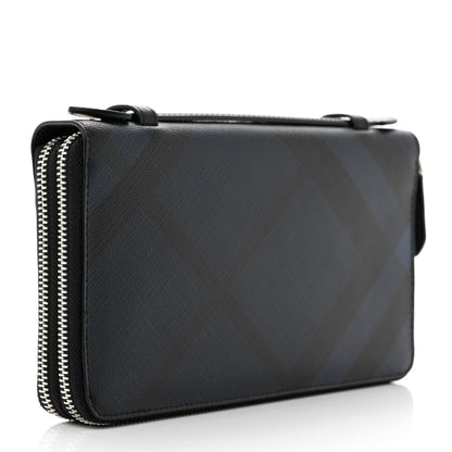 Burberry London Check Travel Wallet Navy Black 3 of 9