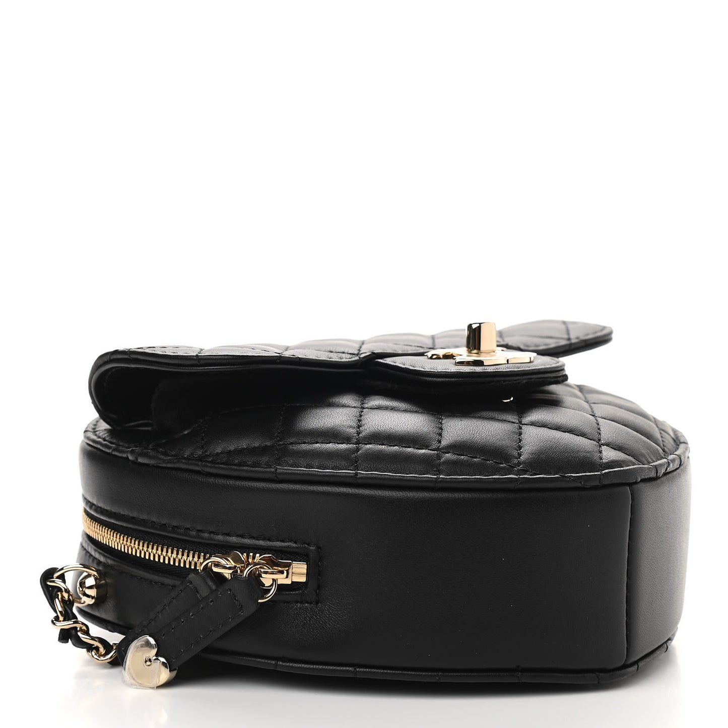 Lambskin Quilted CC In Love Heart Bag Black