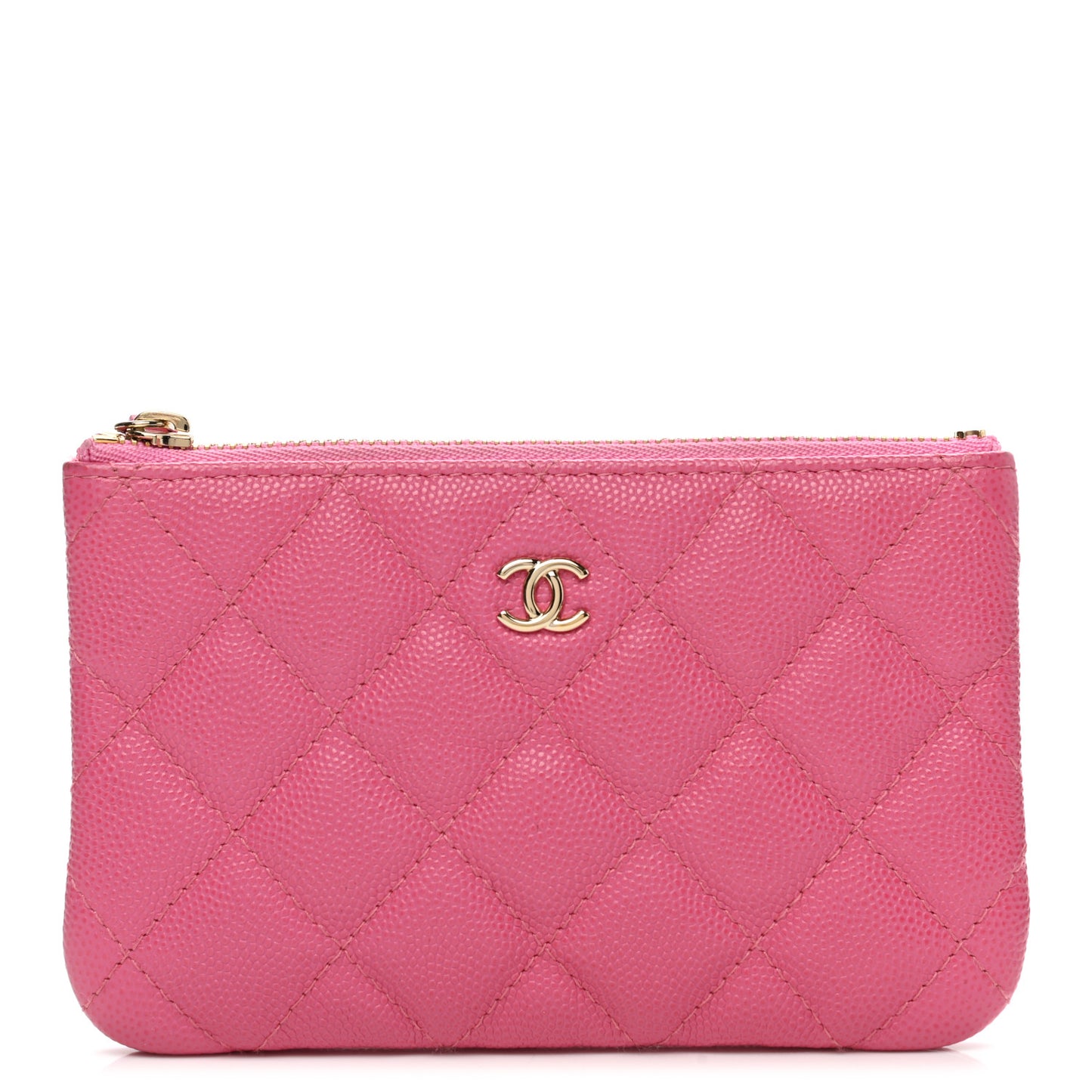Caviar Quilted Small Cosmetic Case Pink