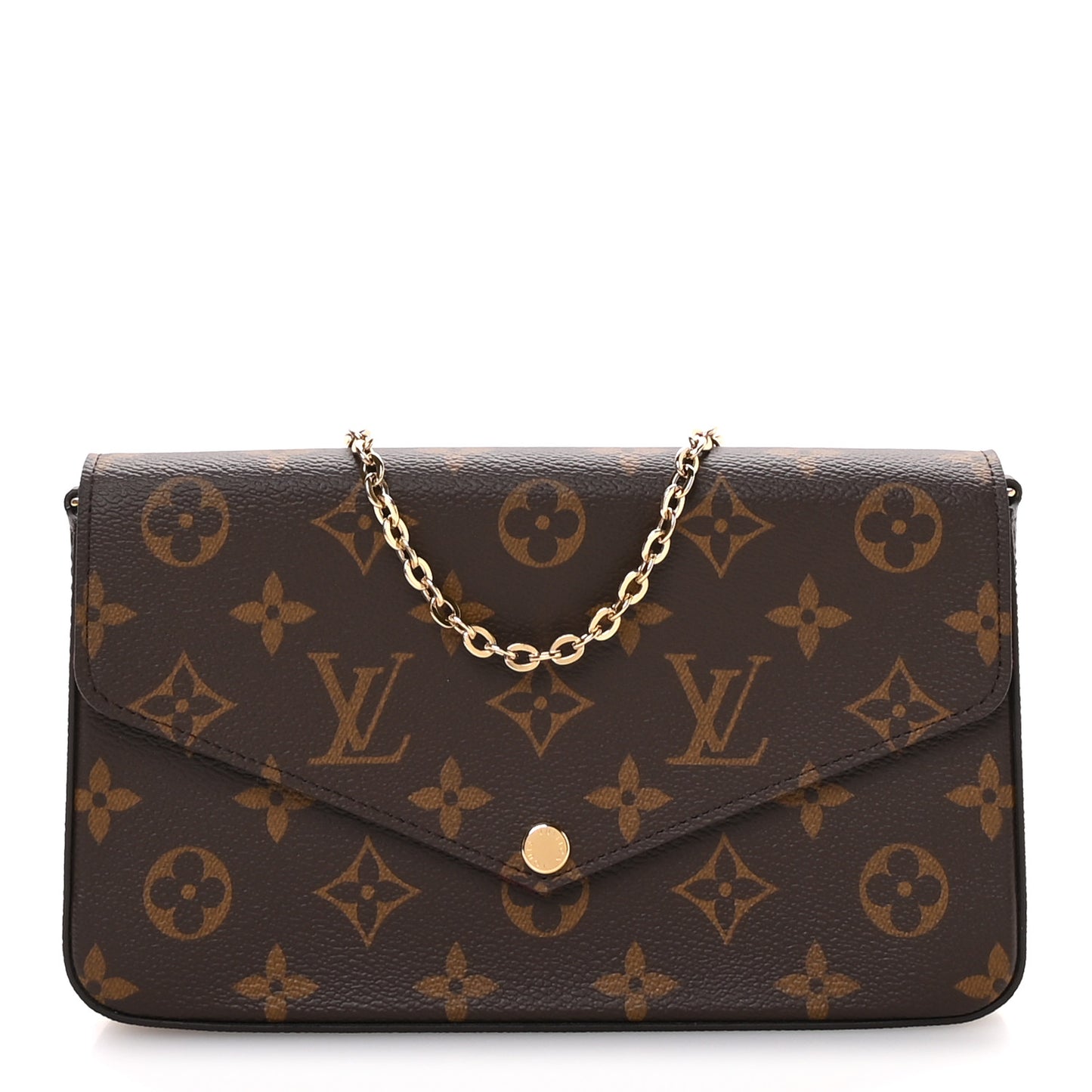Monogram Pochette Felicie Chain Wallet Fuchsia