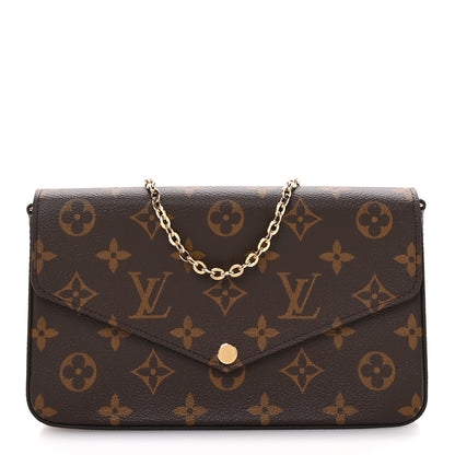 Louis Vuitton Monogram Pochette Felicie Chain Wallet Fuchsia 1 of 10