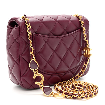 Chanel Lambskin Enamel Quilted Mini Coco Hearts Square Flap Burgundy 3 of 11