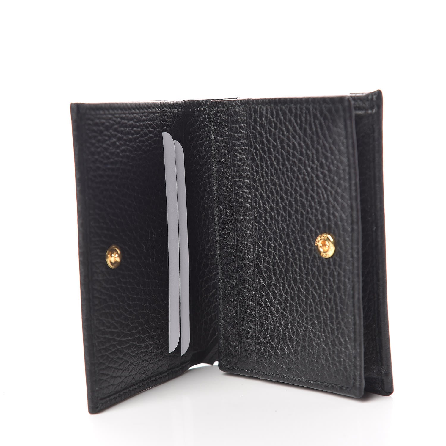 Gucci Pebbled Calfskin GG Marmont Card Case Black 5 of 8